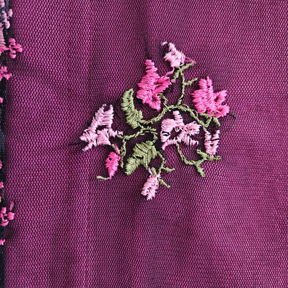RARE VINTAGE Betsey Johnson New York Mesh Overlay Embroidered Skirt P - Picture 3 of 16